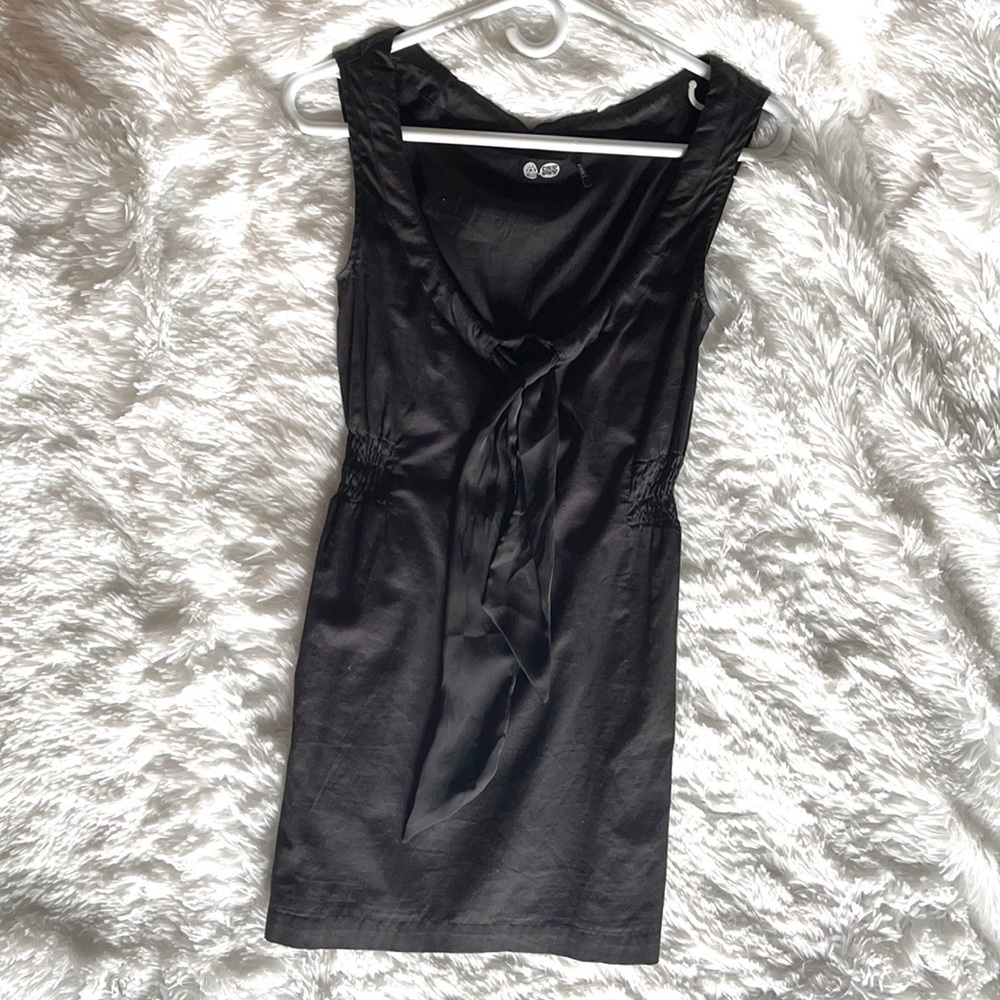 Cheap Monday mini dress in black with tie detail